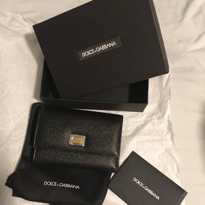 NWT Auth Dolce & Gabbana Dauphine Leather Wallet